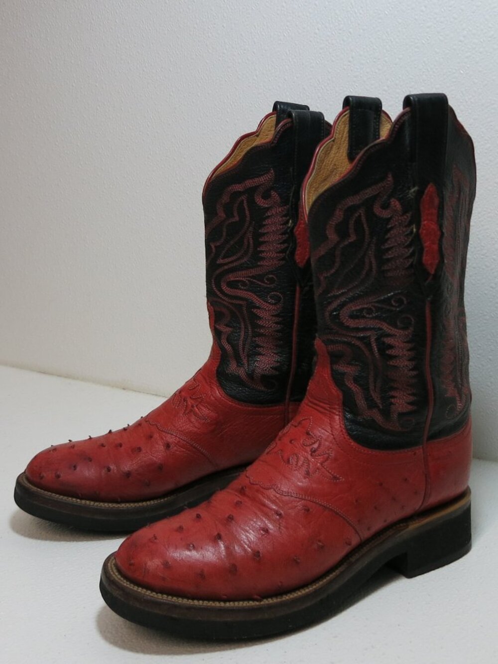 Lucchese 2000 Ostrich  T1507HD Leather Cowboy Boots Western Footwear Shoes 8 B